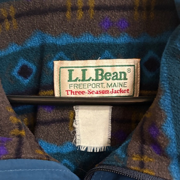 90s L.L.Bean Aztec Blue 3-Season Jacket - Picture 2 of 6